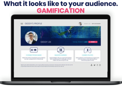 Example of gamification in a virtual conference